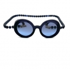 OCCHIALI DA SOLE CHANEL ROTONDI CON CATENA E SCATOLA