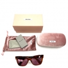 MIU MIU SUNGLASSES BROWN PINK LENS