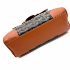 Goyard Saïgon cuero marron y canvas Goyardine negro