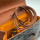 Goyard Saïgon cuero marron y canvas Goyardine negro