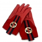 Guantes Gucci de cuero y ante con logo