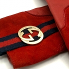 Guantes Gucci de cuero y ante con logo