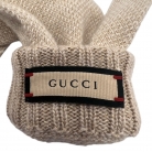 Guantes Gucci de punto beige con logo GG