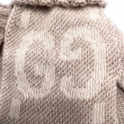 Guantes Gucci de punto beige con logo GG