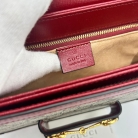 Gucci 1955 Horsebit pelle rossa e tela GG