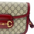 Gucci 1955 Horsebit pelle rossa e tela GG