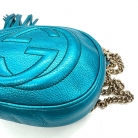 Borsa Gucci Soho Disco edizione esclusiva in pelle blu metallizzata