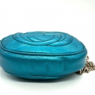 Borsa Gucci Soho Disco edizione esclusiva in pelle blu metallizzata