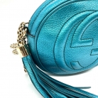 Borsa Gucci Soho Disco edizione esclusiva in pelle blu metallizzata