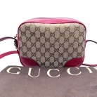 Gucci GG Camera bag beige GG canvas with red leather