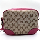 Gucci GG Camera bag beige GG canvas with red leather
