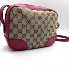 Gucci GG Camera bag beige GG canvas with red leather