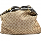 gucci hobo de lona marron y cuero