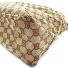 gucci hobo de lona marron y cuero