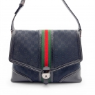 Gucci Large GG Canvas Web Treasure Flap Bag