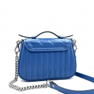 Gucci Marmont Top Handle in pelle blu con finiture argentate