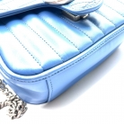 Gucci Marmont Top Handle in pelle blu con finiture argentate