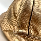 Gucci metallic Python Positano Tote gold