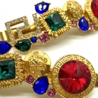 Versace multicolor rhinestone hairpins