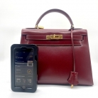 Kelly 28 box calf leather