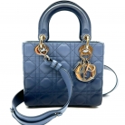 Lady Dior in pelle blu a sfumatura