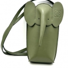 LOEWE Elephant in similpelle verde