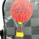 Louis Vuitton Black Damier Graphite Renaissance Map Danube Slim PM