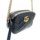 Mini Gucci GG Marmont Matelassé black leather bag