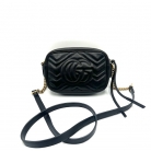 Mini Gucci GG Marmont Matelassé black leather bag