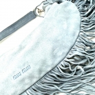 Miu Miu Suede Boho Bag in suede azzurro baby