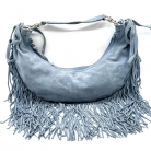 Miu Miu Suede Boho Bag in suede azzurro baby