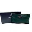 Prada green nylon toiletry bag