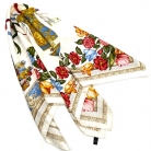 FAZZOLETTO DI SETA LOEWE MULTICOLORE SFONDO BIANCO