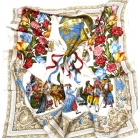 FAZZOLETTO DI SETA LOEWE MULTICOLORE SFONDO BIANCO