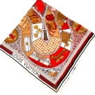 LOUIS VUITTON SILK SCARF RED/BROWN