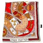 LOUIS VUITTON SILK SCARF RED/BROWN