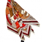 LOUIS VUITTON SILK SCARF RED/BROWN