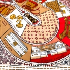 LOUIS VUITTON SILK SCARF RED/BROWN