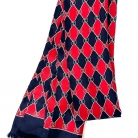 Sciarpa Gucci in seta guccisima rossa e blu scuro