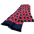 Sciarpa Gucci in seta guccisima rossa e blu scuro