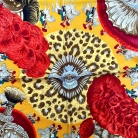 Yellow, orange, red and navy Hermès scarf