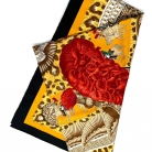 Yellow, orange, red and navy Hermès scarf
