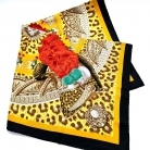 Yellow, orange, red and navy Hermès scarf