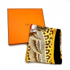 Yellow, orange, red and navy Hermès scarf