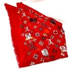 Sciarpa Louis Vuitton in seta e lana rossa