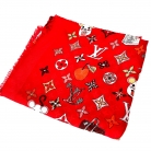 Sciarpa Louis Vuitton in seta e lana rossa