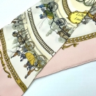 Pañuelo seda estampada hermès en tonos rosas