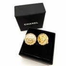 Chanel button-style earrings