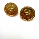 Chanel button-style earrings