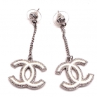 ORECCHINI CHANEL VINTAGE ARGENTATI E BIANCHI